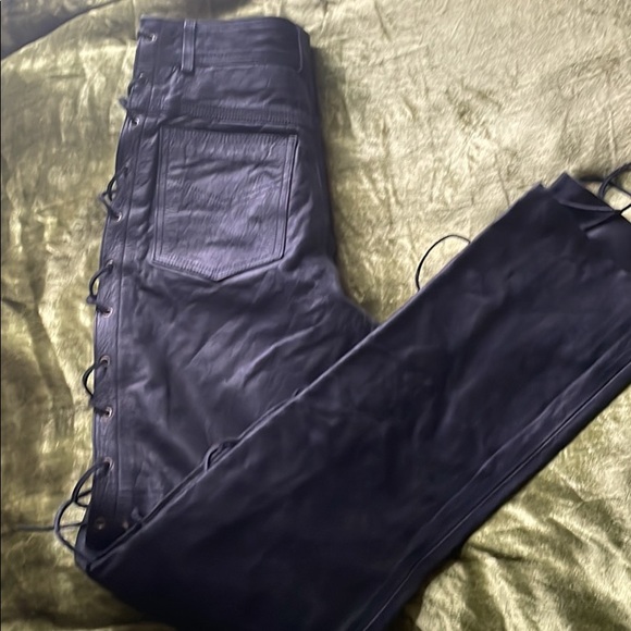 Leather Pants with lace up detail - Picture 1 of 4